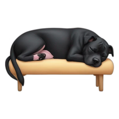 Black Staffordshire bull terrier sleeping sticker