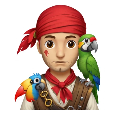 pirate with parrot on shoulder sticker