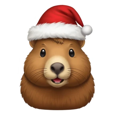 Capibara con un gorro de Navidad sticker