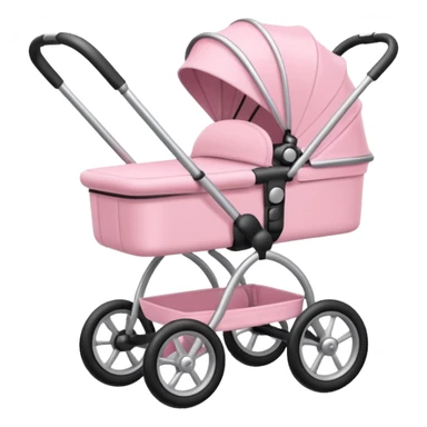 Baby pink realistic stroller sticker