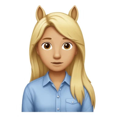 horse with long blonde hair and shirt sticker