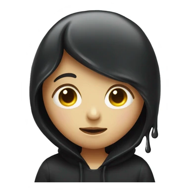 Melting heart black no face sticker