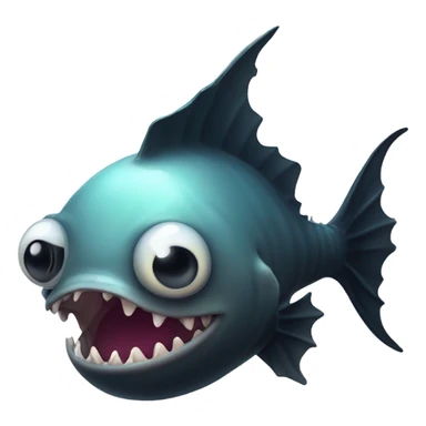 Anglerfish with a glowing lure hanging from its forehead, sharp teeth, and big eyes. sticker