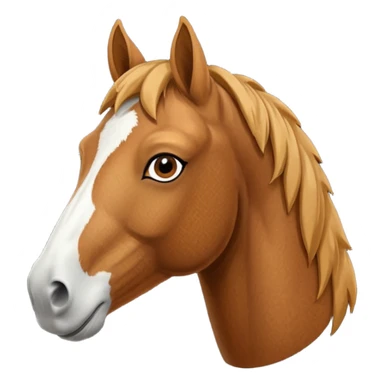 Head of a sorrel horse with a wide white blaze from his forehead, under his forelock, running down his face and under his muzzle, facing forward. sticker