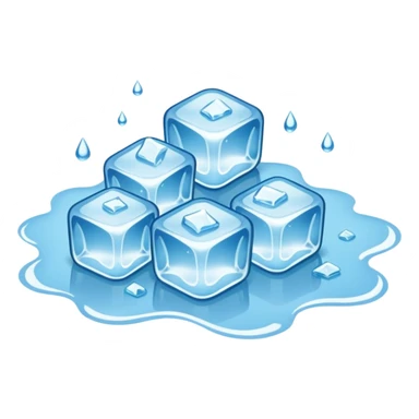 Puddle of water and ice cubes sticker