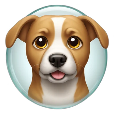 Dog with round glass sticker