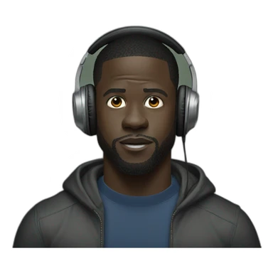 kevin hart with headphones sticker