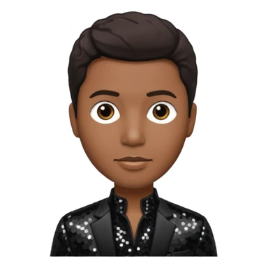 Kenneth Babyface Edmonds with dark brown hair, black sequin outfit sticker