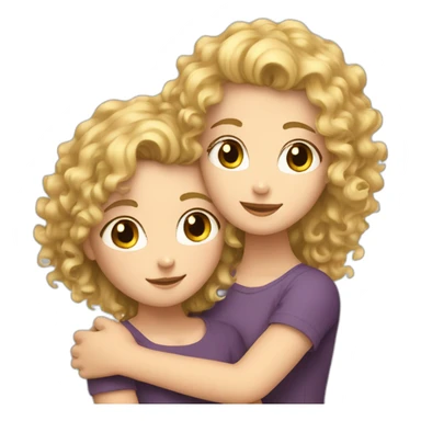 Curly hair white Girl hugs blonde girl sticker