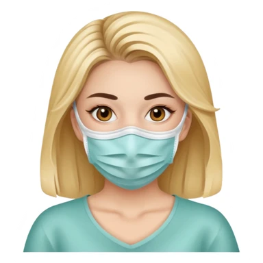A beautiful woman with a face mask on sticker