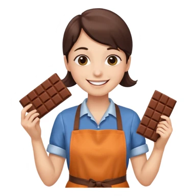 a chocolate bar being sold by a human sticker