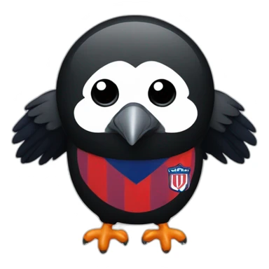 a crow with a san lorenzo soccer shirt sticker