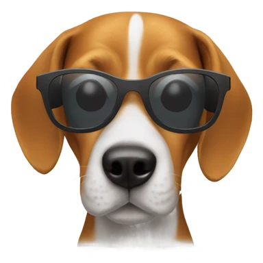 Beagle dog with a sunglasses sticker