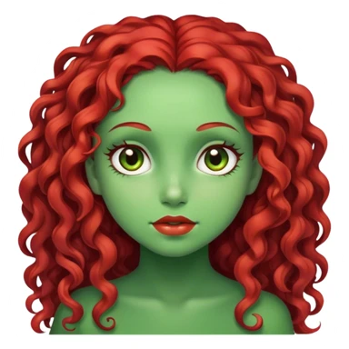 uma menina zumbi (pele verde) de cabelo cacheado vermelho longo e olhos castanhos  sticker