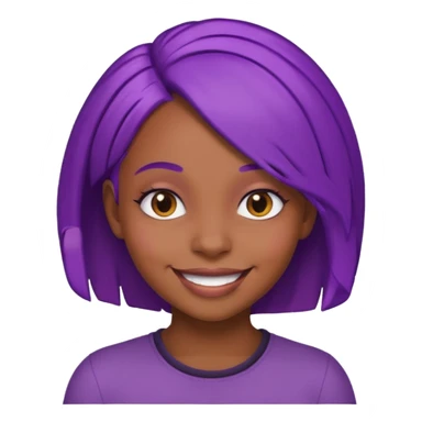 nerd emoji but it’s a black girl with purple hair sticker