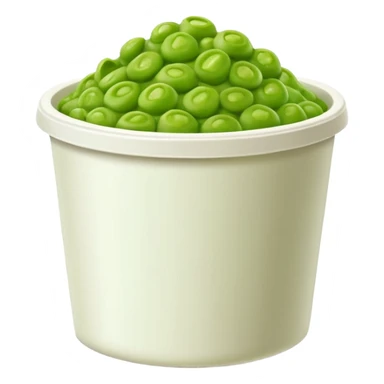 green mushy peas served in a plain white takeaway tub sticker