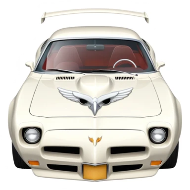 white vintage pontiac firebird with flippable headlights sticker