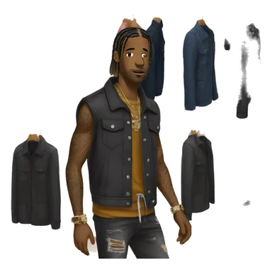 Travis Scott buying clothes  sticker