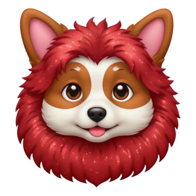 red glitter cute dog sticker