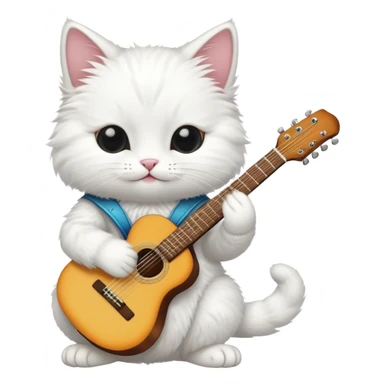 un gatto bianco che suona la chitarra sticker