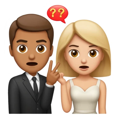 married couple arguing, emoji style sticker