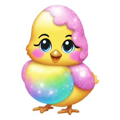 Lisa frank pastel sparkle easter chick sticker
