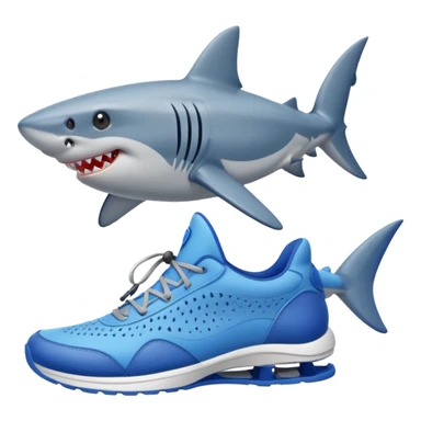 Shark with sports blue shoes sticker