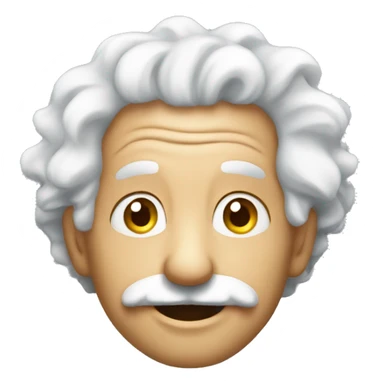 Emoji looking like happy einstein that can be used inn tekst sticker