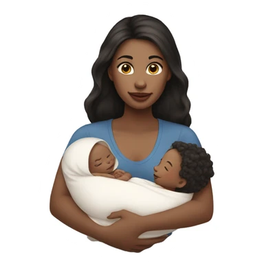 mom holding newborn baby girl with white skin dark hair and white skin newborn white girl baby sticker