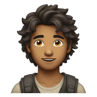 young handsome Indian boy with messy hair and fair skin with sharp jawline and small eyes sticker