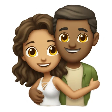 Latina island girl with Caucasian fisherman husband in love on an island  sticker