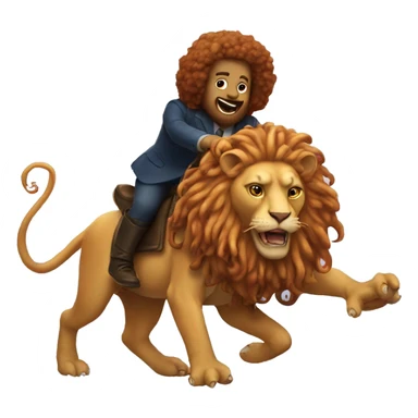 An octopus riding a lion sticker