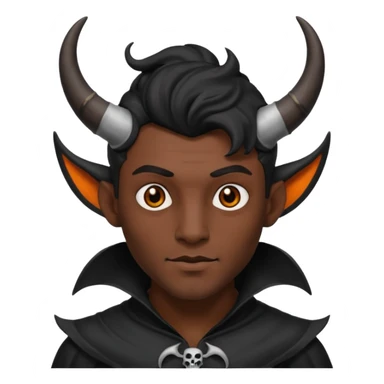 Black Horns on male halloween sticker