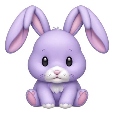 Lavender bunny with floppy ears  sticker