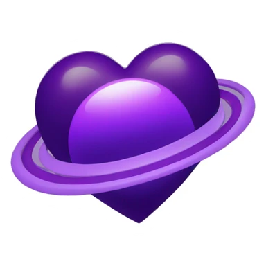 heart shaped purple saturn sticker