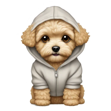 beige maltipoo mini in hoodie sticker