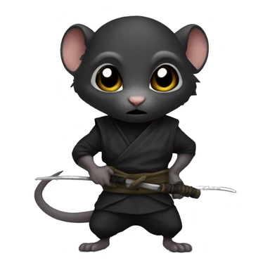 A black skin rat as ninja sticker