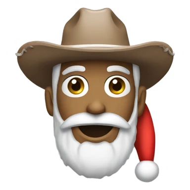 cowboy emoji with santa hat sticker