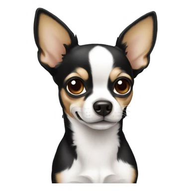 perro chihuahua negro con blanco sticker