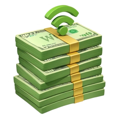 wifi money bill stack sticker