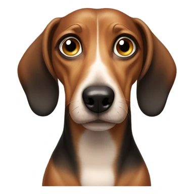 weiner dog with sad crying eyes sticker