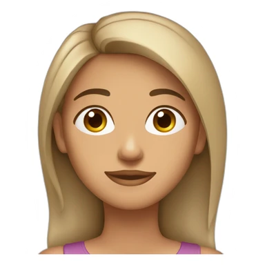 Mujer mediana edad Pelo largo y moreno, tez blanca, nariz chata, ojos un poco rasgados y marrones y la cara redondo da sticker