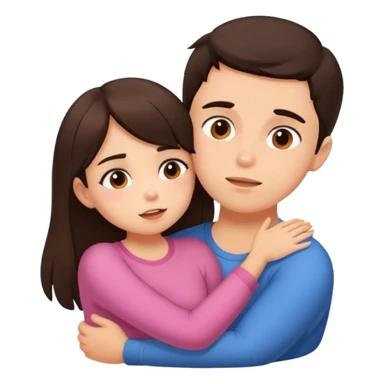 Brunette Boy squeezing a brunette girl’s cheeks cutely sticker