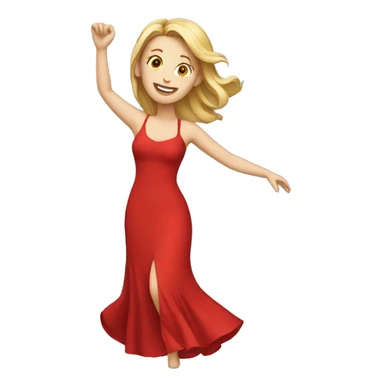 white woman red dress dancing sticker
