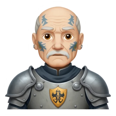 elderly tattooed knight sticker