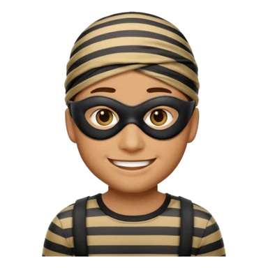 A theif robber emoji,Stripped shirt,eye mask. sticker