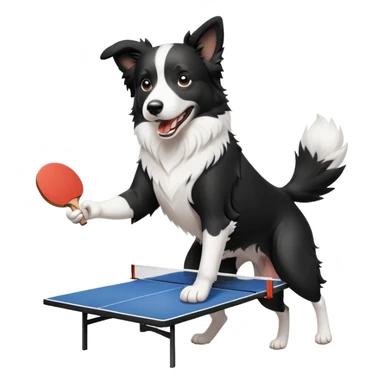 Border Collie Dog playing Ping Pong sticker