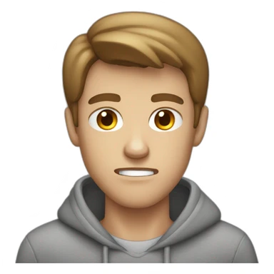 a white male with VERY VERY short brown hair is VERY ANGRY angry and wearing gray sweatshirt sticker