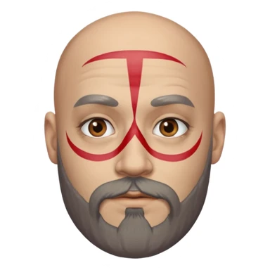 bald bearded man with face paint sticker