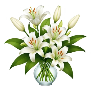 bouquet of lily’s fresh white flower  sticker